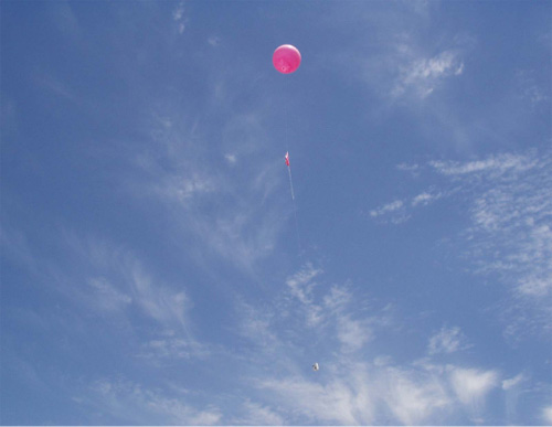 Photo of ozone sonde launch