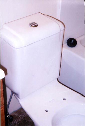Photo of eco-friendly flush toilet in rowhouse