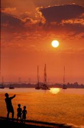 View of the Chesapeake Bay at sunset