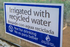 Irrigated with recycled water sign