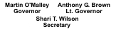 List of State Officials - Martin O'Malley, Governor; Anthony Brown, Lt. Governor; Shari Wilson, MDE Secretary