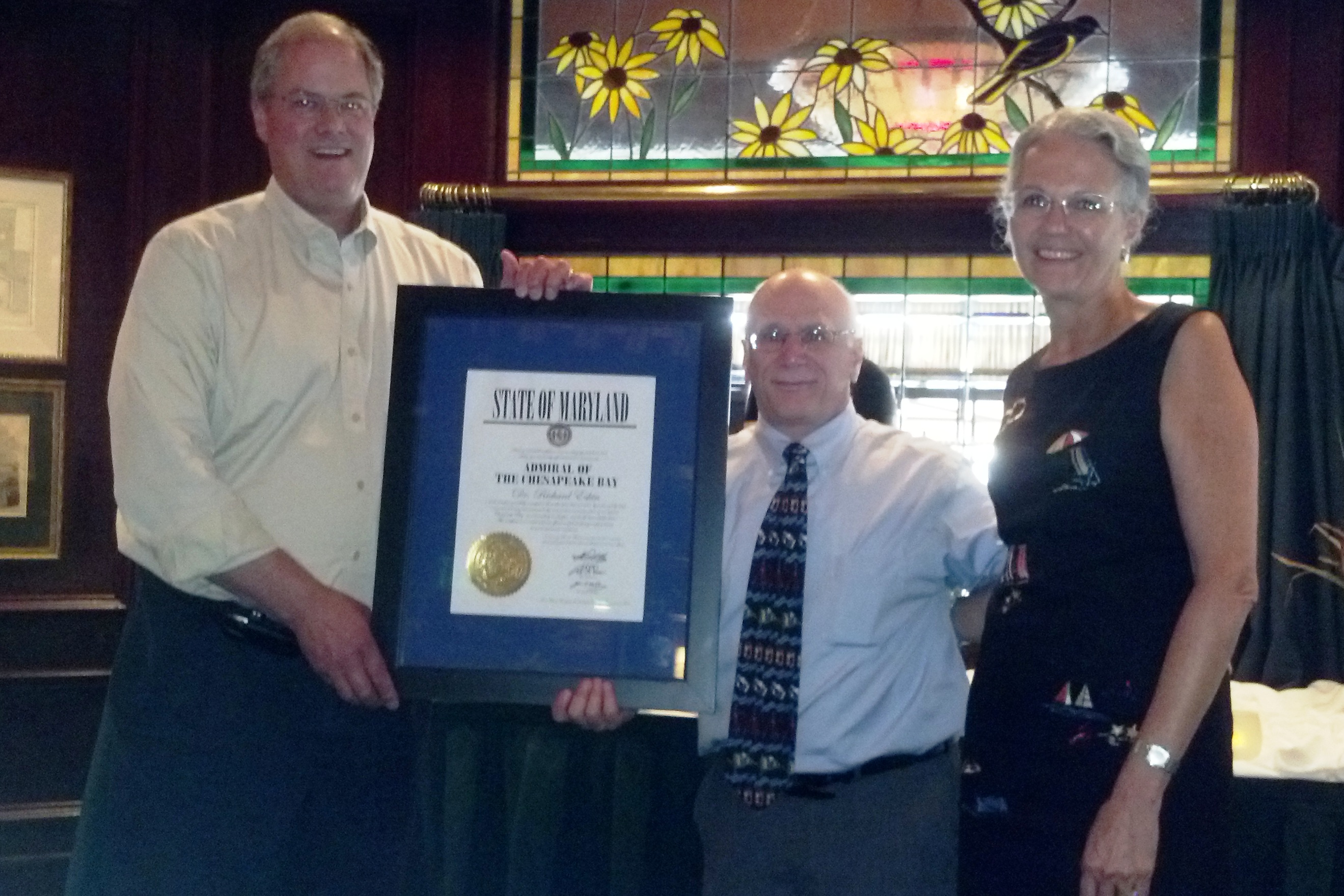Rich Eskin receives Admiral of the Chesapeake Citation