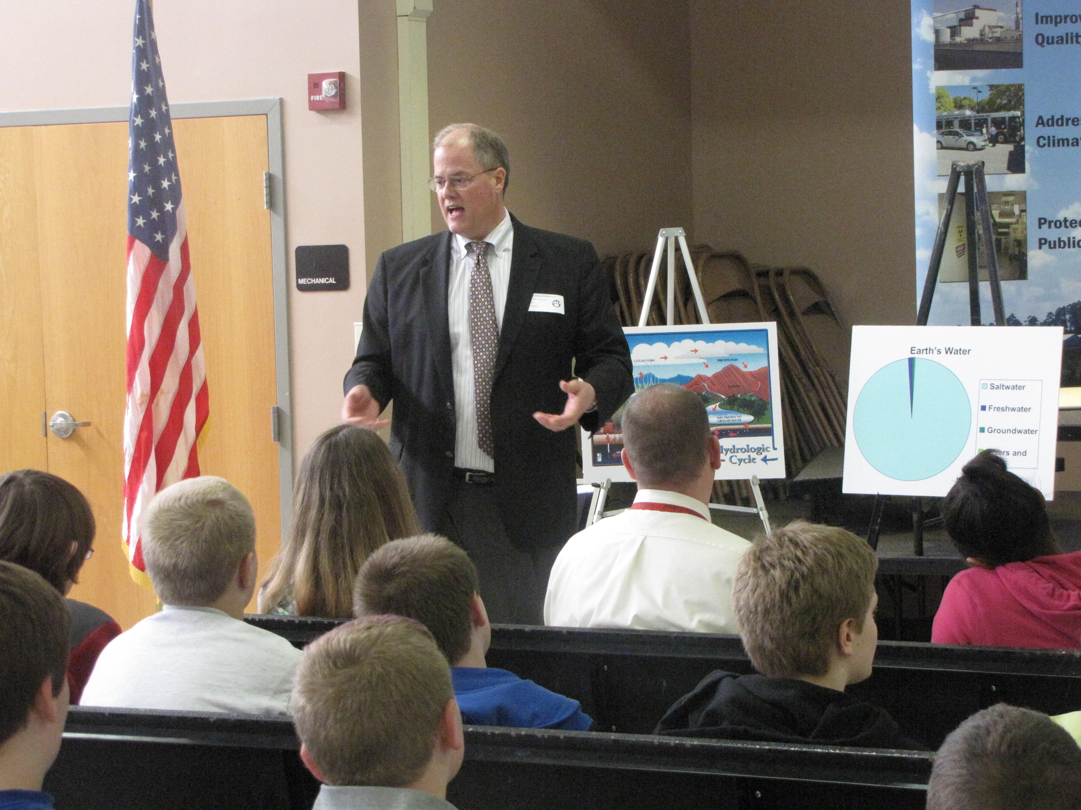 Secretary Robert Summers gives a presentation on groundwater