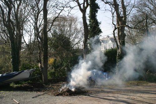 Photo of open burning fire