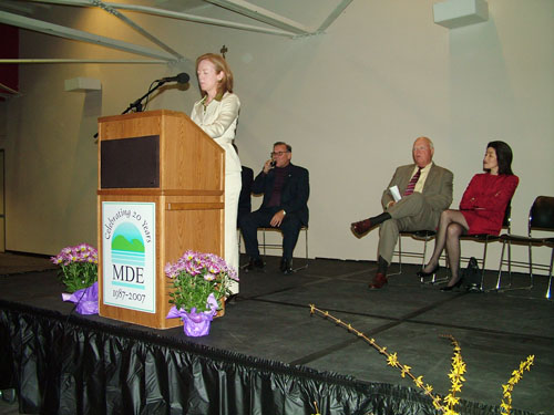 MDE 20th Anniversary Photo - Sec Wilson welcomes employees.