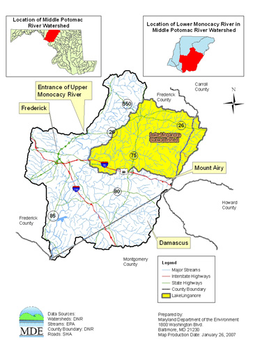 Location Map of the Lower Monocacy River Watershed  
