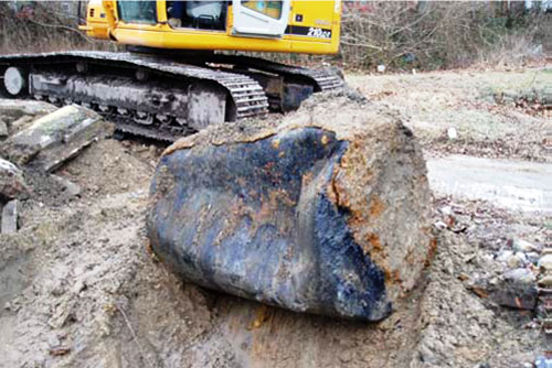 The center fuel tank removed from the Metropolitan United Methodist property in Princess Anne.