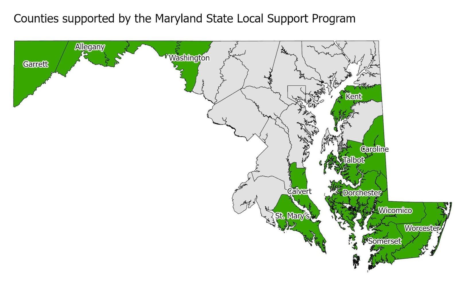 CPRG Counties Supported by Maryland State Local Support Program