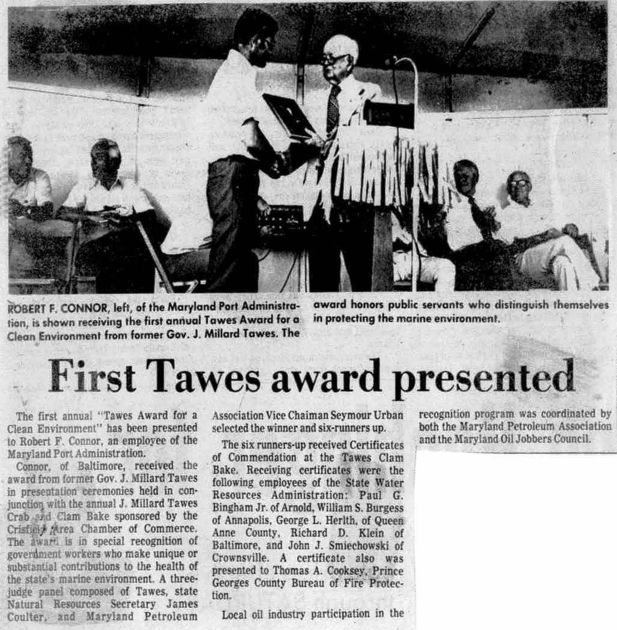 First Tawes Award 