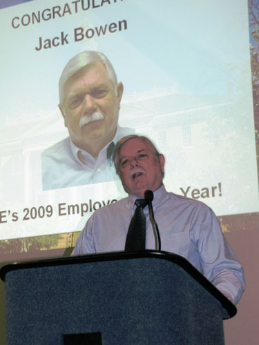 Employee of the Year Jack Bowen accepted his award -- and praised his MDE colleagues.