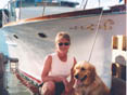 Nautical Destinations Partner Lynne Forsman and dog Trumpy.