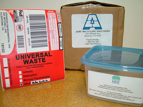 Photo of packages for sending mercury via mail