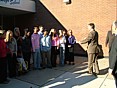 Governor Robert L. Ehrlich with children at Perry Hall High School in Baltimore County
