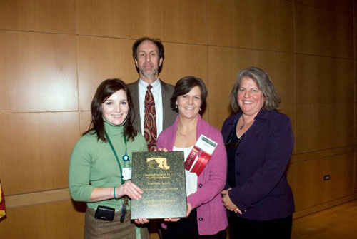 The University of Maryland School of Nursing's Bethany Shelbourne, Marc Summerfield, and Denise Choiniere with Joan Plisko, MD H2E 