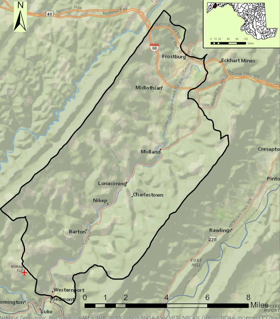 Map of the Georges Creek Watershed