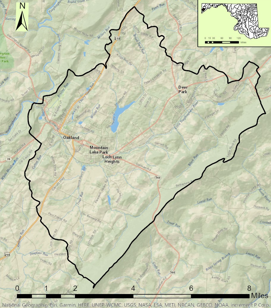 Map of the Little Youghiogheny River Watershed