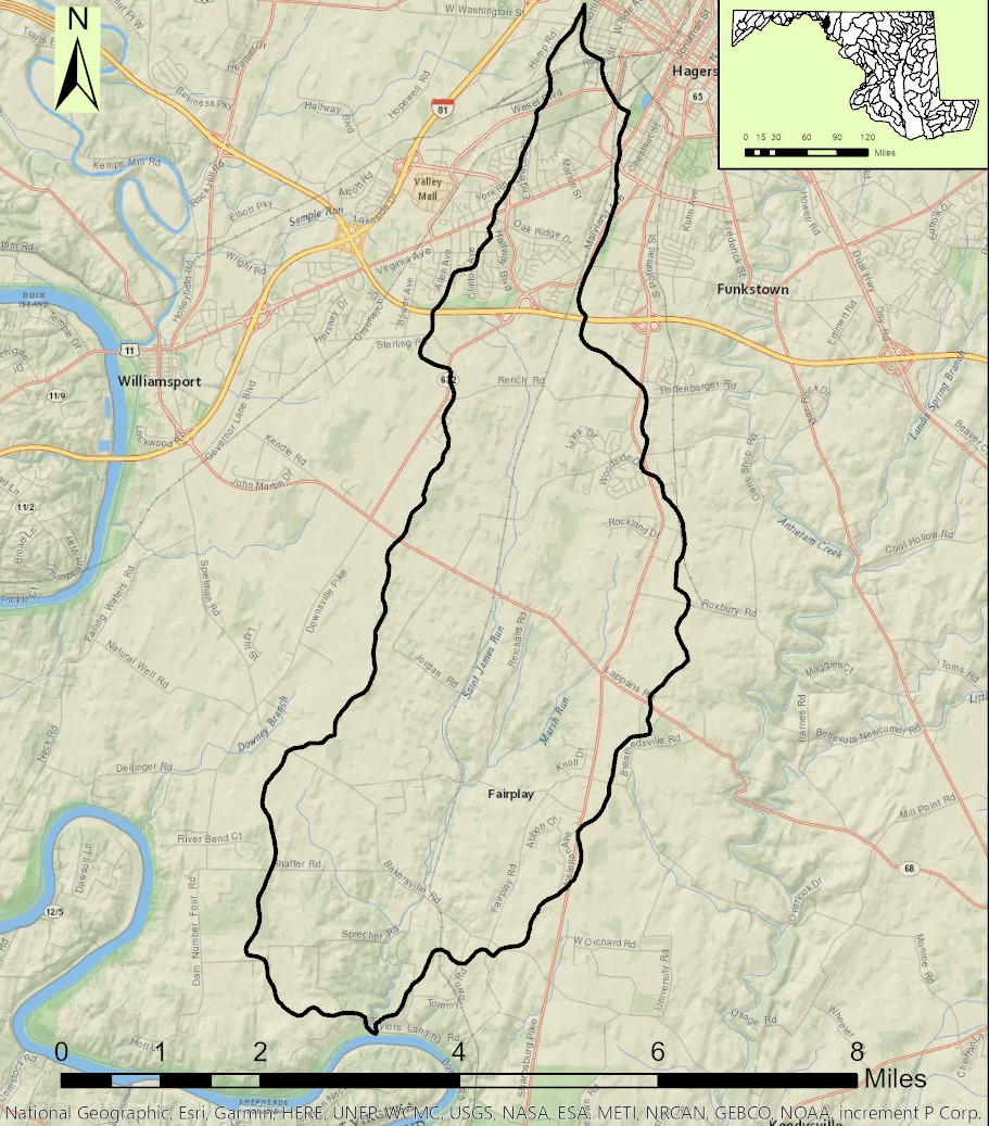 Map of the Marsh Run Watershed