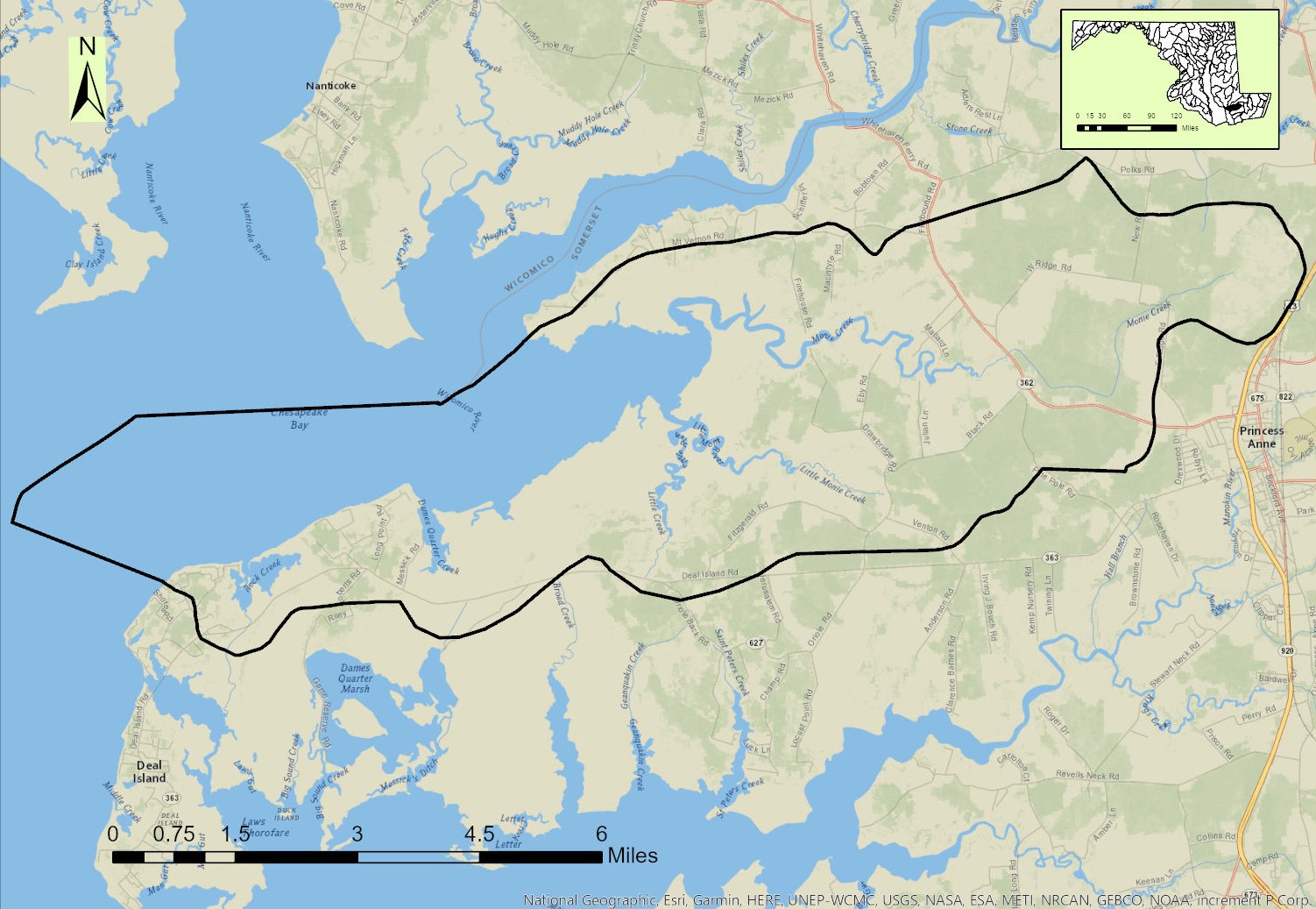 Monie Bay Map