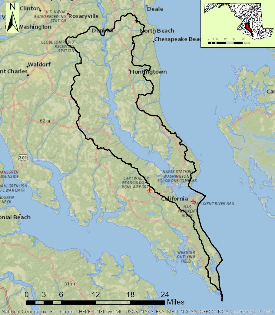 Map of the Patuxent River Lower Watershed