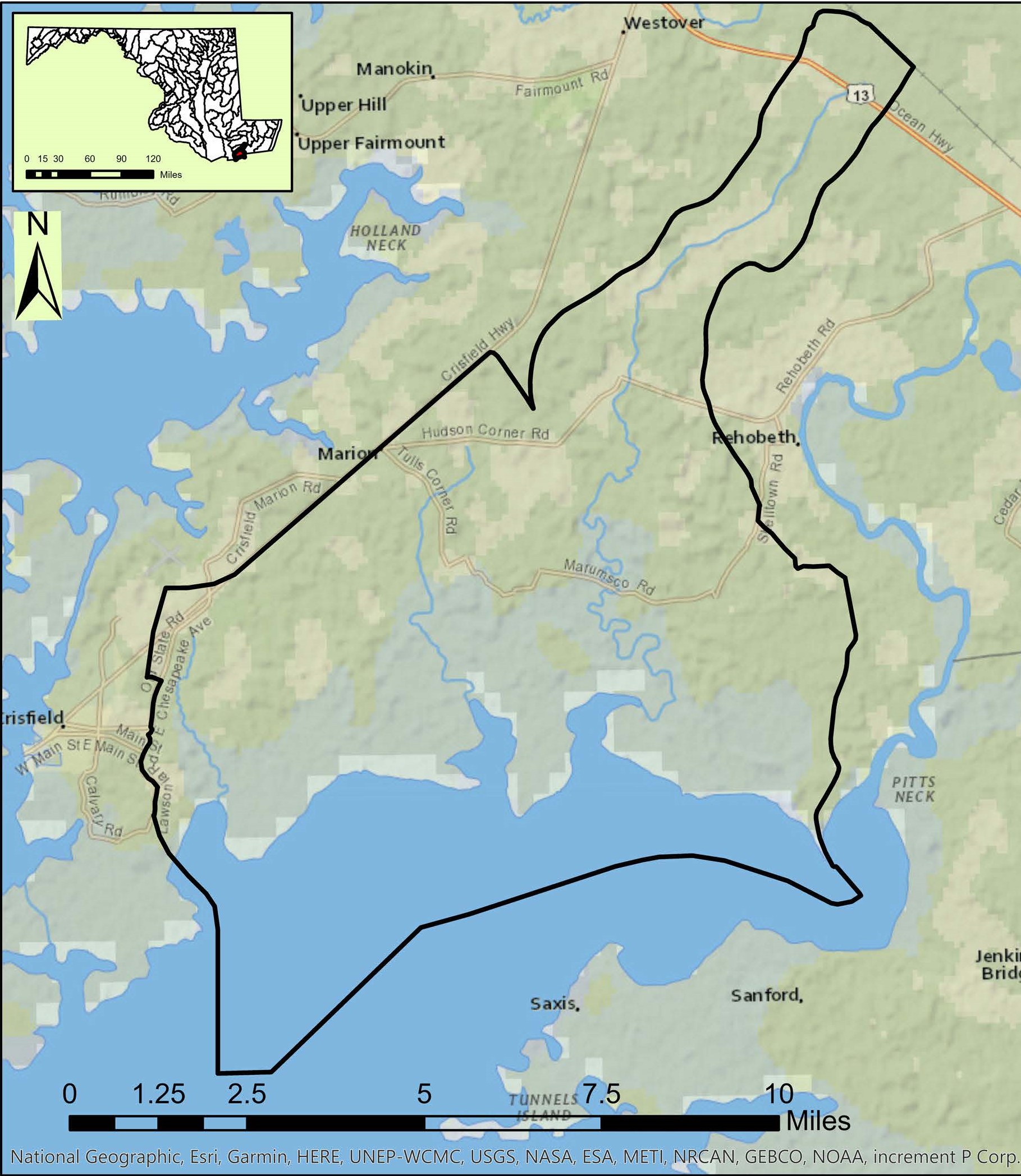 Pocomoke Sound Map
