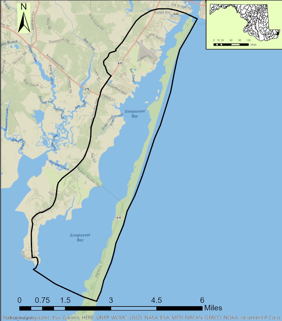 Sinepuxent Bay Map
