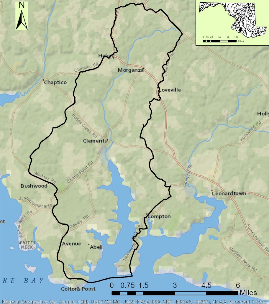 Map of St Clements Bay Watershed