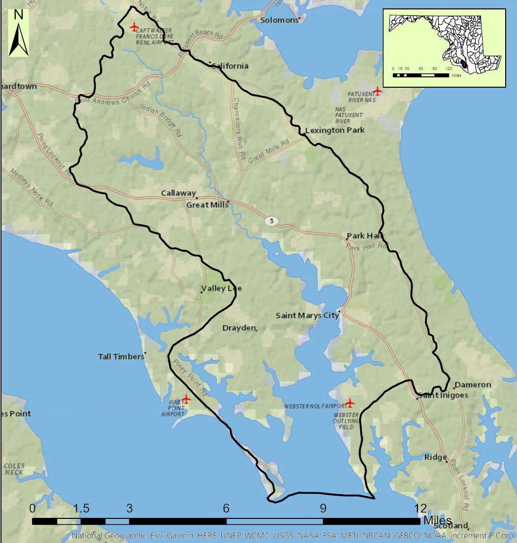 Map of the St. Mary's River Watershed