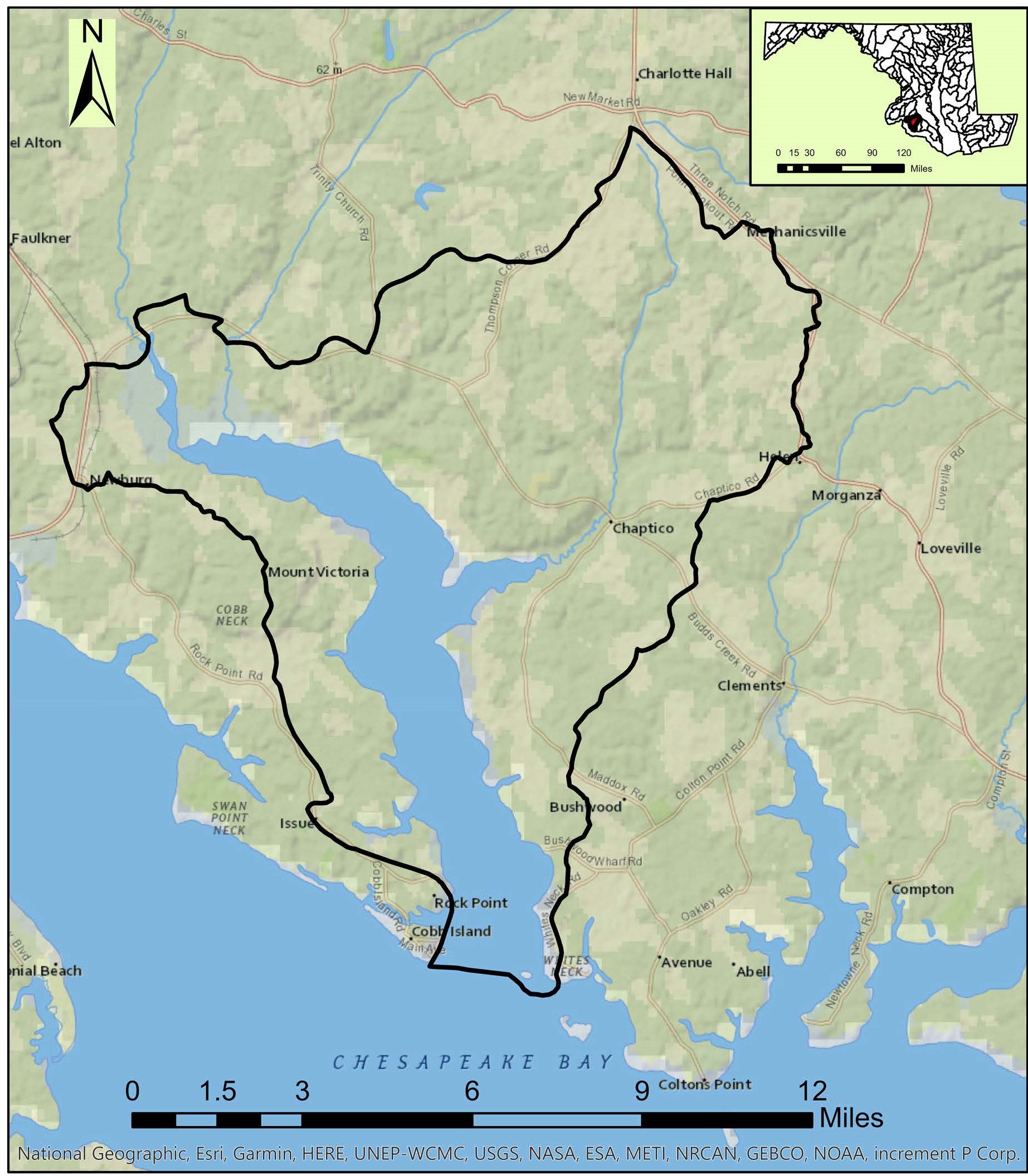 Map of the Wicomico River Watershed