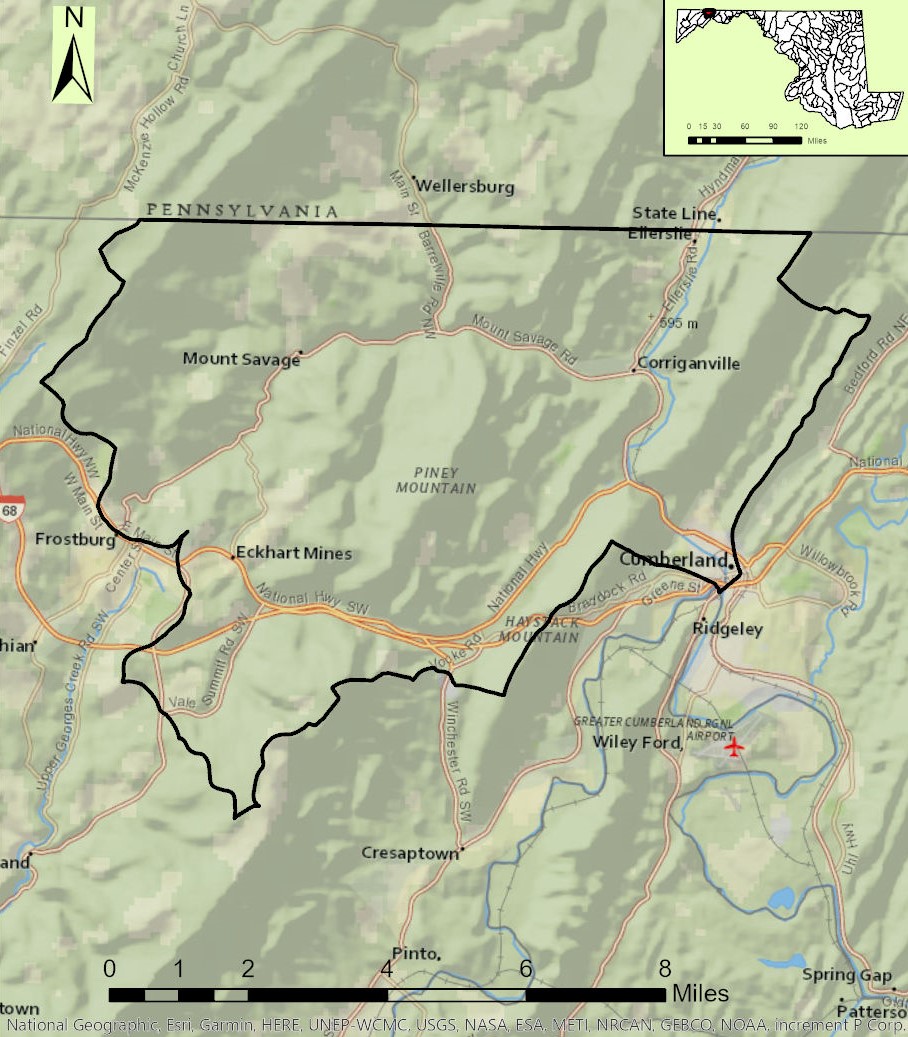 Map of the Wills Creek Watershed