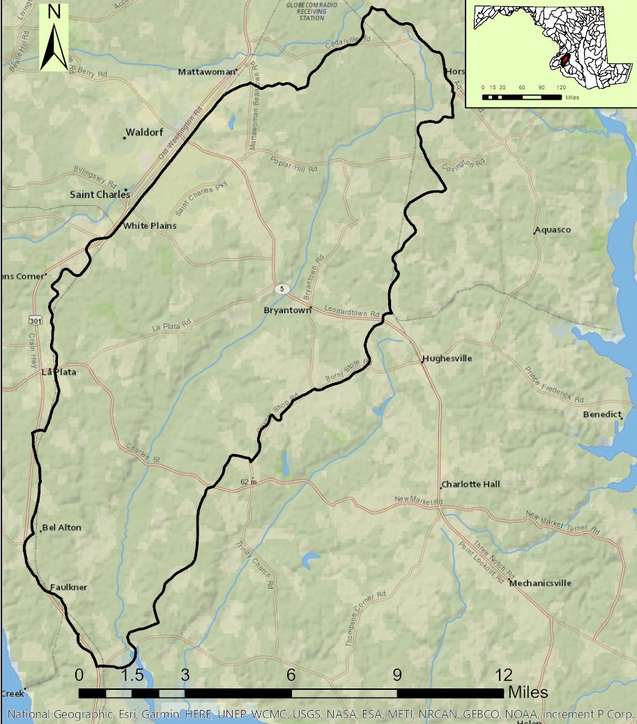 Map of the Zekiah Swamp Watershed