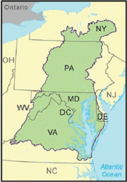 Map of Chesapeake Bay watershed